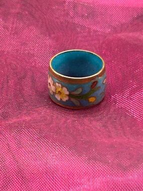 98-  Light Blue Cloisonné Ring